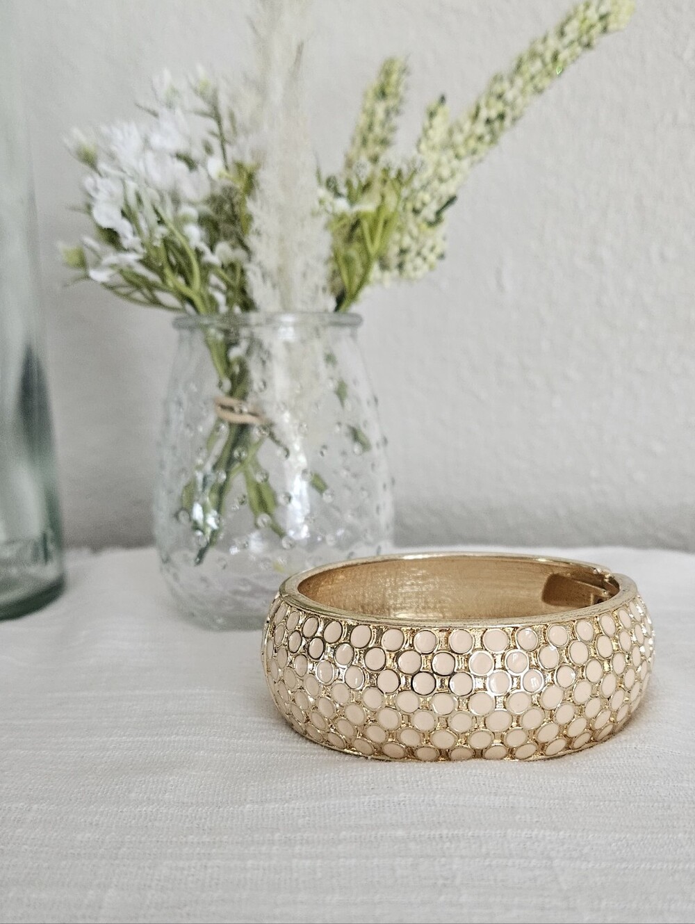 Host Pick! Vintage Gold and Enamel Bangle Bracelt Cuff